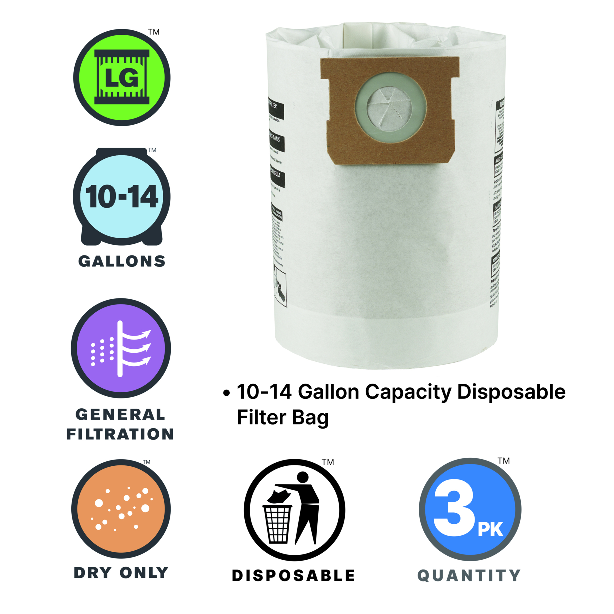 Shop-Vac 10-14 Gal. Disposable Filter Bags 9066233